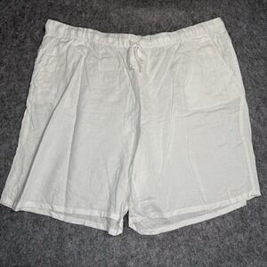 Eileen Fisher Organic Linen Mid Thigh White Shorts Sz 3XL